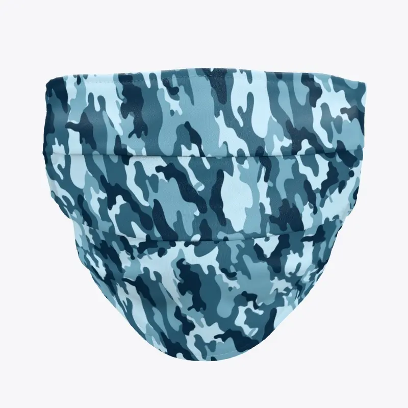 Blue Camouflage Face Mask